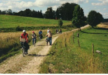 Radtour in den Masuren im Sommer 1996, vorne: Helmut Sprang